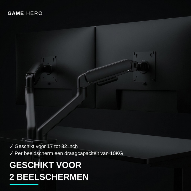 Game Hero® Dubbele Monitorarm