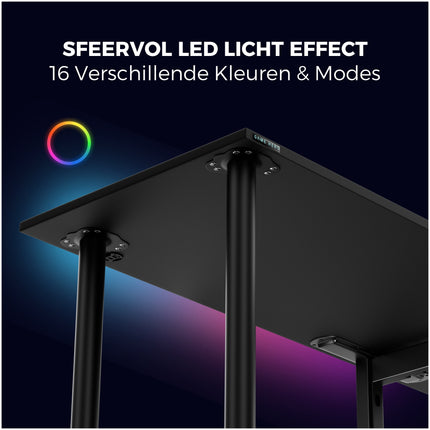 Saint V2 Pro Hoekbureau Gaming Links - Gaming Bureau Met LED Verlichting - USB Hub - 197 x 132 cm - Zwart