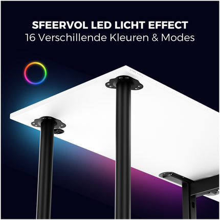 Saint V2 Pro Hoekbureau Gaming Links - Gaming Bureau Met LED Verlichting - USB Hub - 197 x 132 cm - Wit