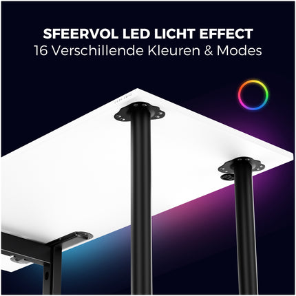 Saint V2 Pro Hoekbureau Gaming Rechts- Gaming Bureau Met LED Verlichting - USB Hub - 197 x 132 cm - Wit